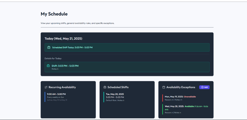 Appointment Booking Platform - User Profile
